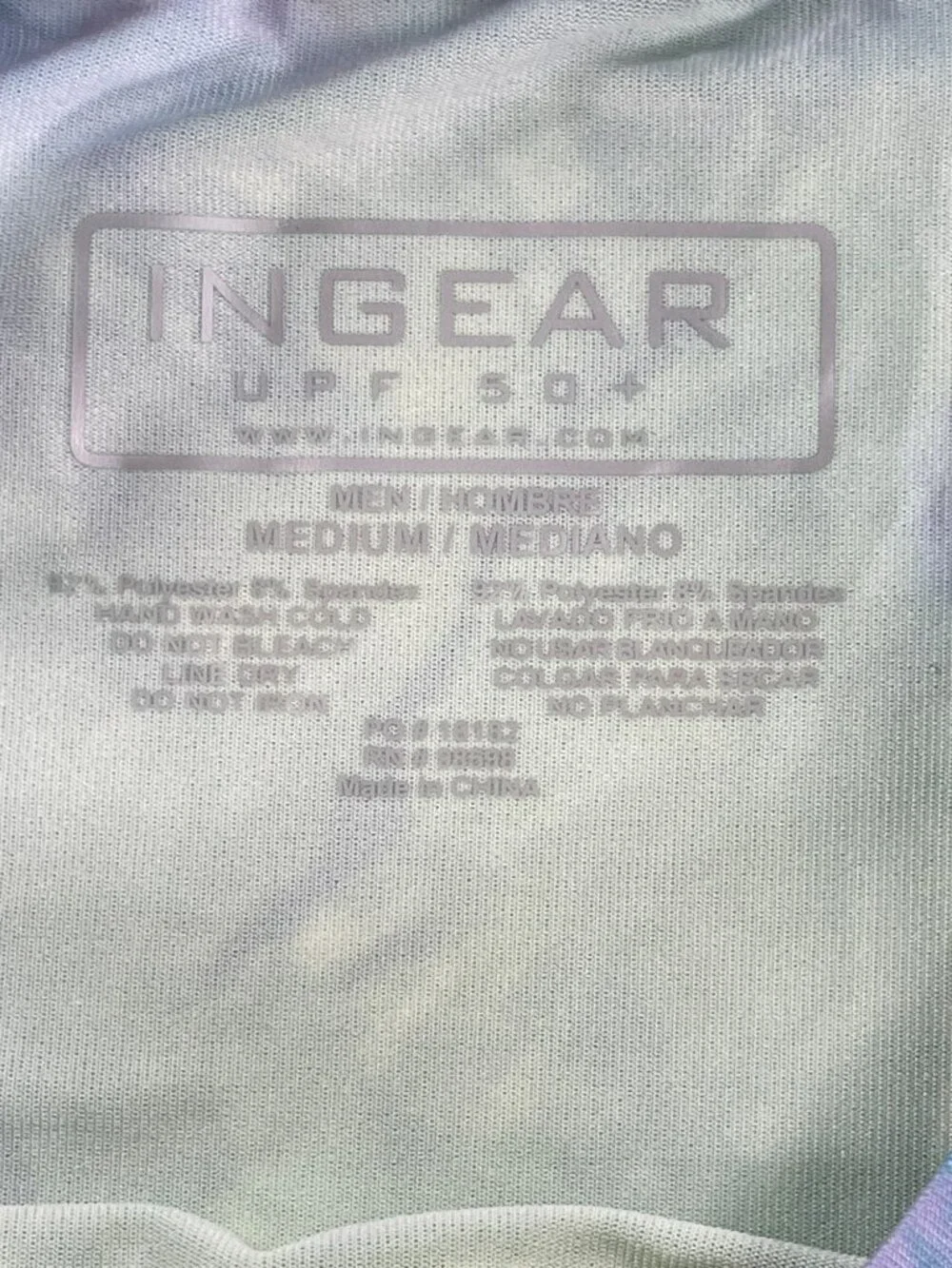 Ingear Swim Shirt UPF 50+ Long Sleeve Tie-Dye Men's Size Medium NEW